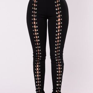 Fashion nova “X and O’s lace up pants “